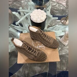 NWT Christian Louboutin Spikes Orlato Flat in Brown Retails at $1045